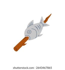 peixe grelhado ilustração design plano isolado 