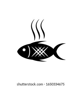Grilled Fish Icon - Illustration As A Simple Vector Sign & Trendy Symbol for Design and Food Websites, Presentation or Apps Elements.