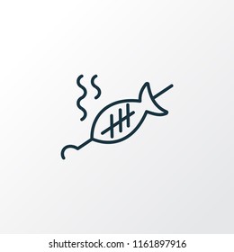 Grilled fish icon line symbol. Premium quality isolated barbecue element in trendy style.