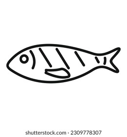 Grilled fish icon outline vector. Grill food. Summer dinner