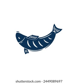 Grilled Fish Icon. Sea Food  Vector illustration.