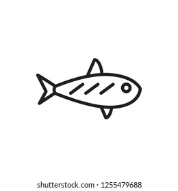 grilled fish icon vector design line style