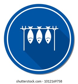 Grilled fish icon. Vector illustration