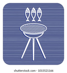 Grilled fish icon. Vector illustration