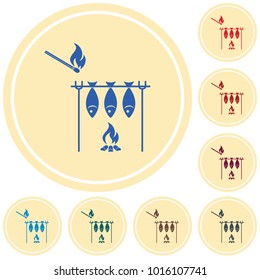 Grilled fish icon. Vector illustration