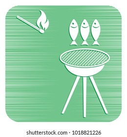 Grilled fish icon. Vector illustration