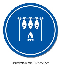 Grilled fish icon. Vector illustration