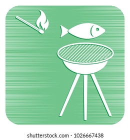 Grilled fish icon. Vector illustration