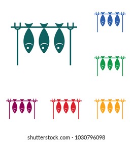 Grilled fish icon. Vector illustration