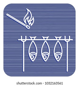 Grilled fish icon. Vector illustration