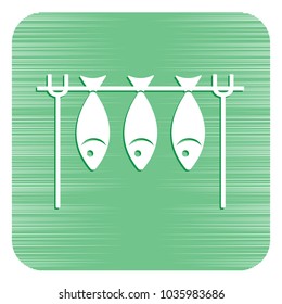Grilled fish icon. Vector illustration
