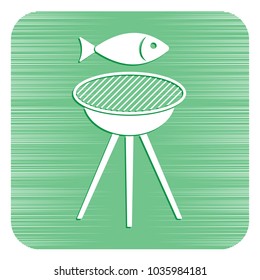 Grilled fish icon. Vector illustration