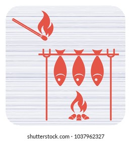 Grilled fish icon. Vector illustration

