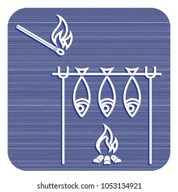 Grilled fish icon. Vector illustration

