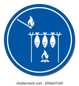 Grilled fish icon. Vector illustration