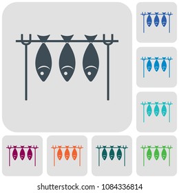 Grilled fish icon. Vector illustration
