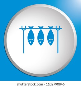 Grilled fish icon. Vector illustration

