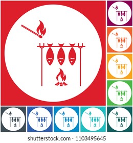 Grilled fish icon. Vector illustration