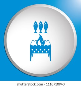 Grilled fish icon. Vector illustration