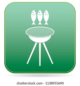 Grilled fish icon. Vector illustration