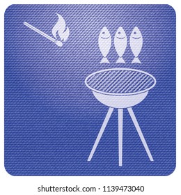 Grilled fish icon. Vector illustration