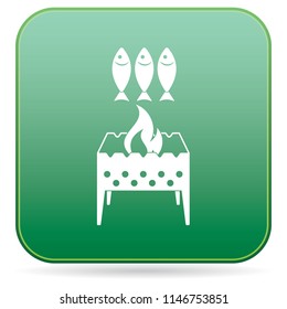 Grilled fish icon. Vector illustration