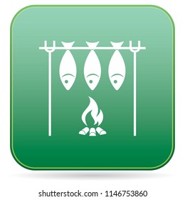Grilled fish icon. Vector illustration