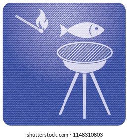 Grilled fish icon. Vector illustration