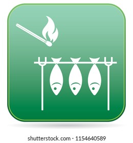 Grilled fish icon. Vector illustration