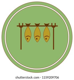 Grilled fish icon. Vector illustration