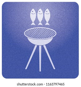 Grilled fish icon. Vector illustration