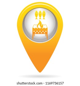 Grilled fish icon. Vector illustration