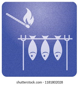 Grilled fish icon. Vector illustration