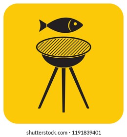 Grilled fish icon. Vector illustration

