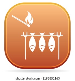 Grilled fish icon. Vector illustration