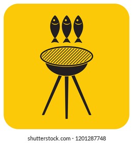 Grilled fish icon. Vector illustration