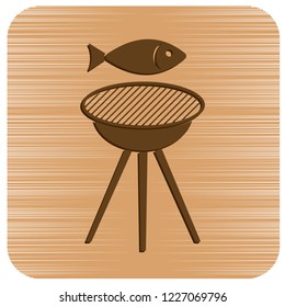 Grilled fish icon. Vector illustration

