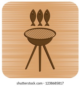 Grilled fish icon. Vector illustration