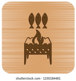Grilled fish icon. Vector illustration