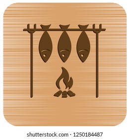 Grilled fish icon. Vector illustration