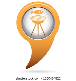 Grilled fish icon. Vector illustration