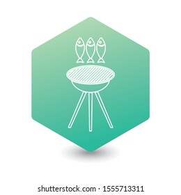 Grilled fish icon. Vector illustration

