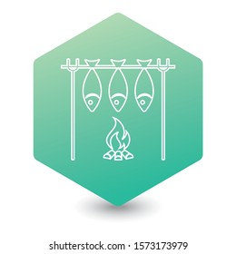 Grilled fish icon. Vector illustration

