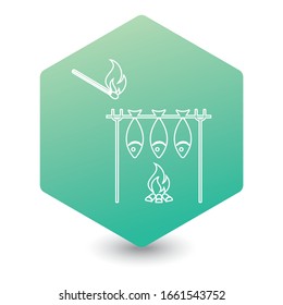 Grilled fish icon. Vector illustration

