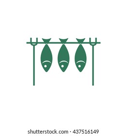 Grilled fish icon. Vector illustration