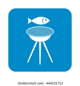 Grilled fish icon. Vector illustration