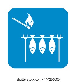 Grilled fish icon. Vector illustration

