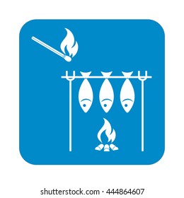 Grilled fish icon. Vector illustration