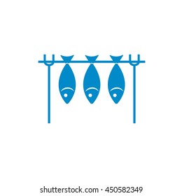 Grilled fish icon. Vector illustration