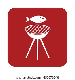 Grilled fish icon. Vector illustration